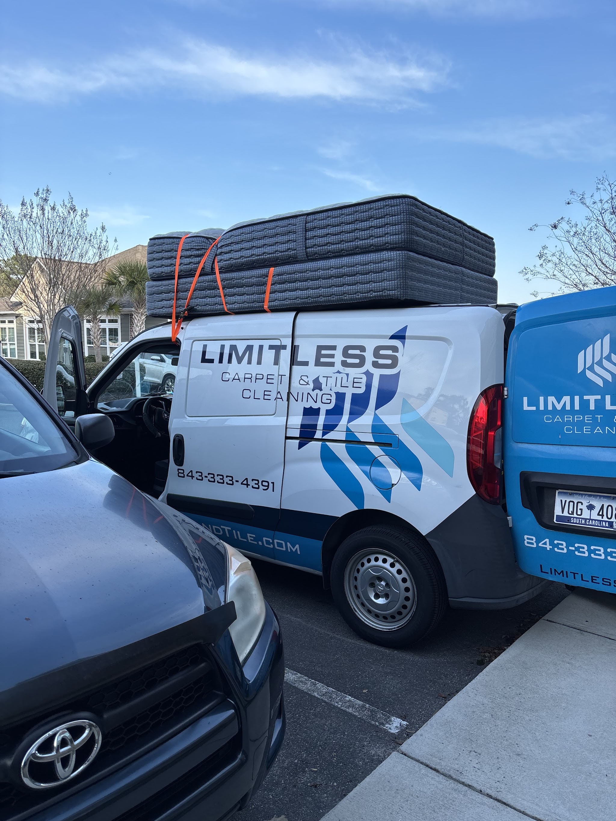 Our van, fully loaded and on the way to the next job